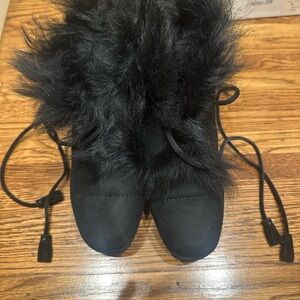 Pedro Garcia Women's Black Fur-Trimmed Booties